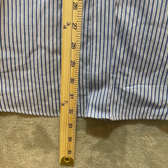 John W. Nordstrom Mens Striped Egyptian Cotton Button-Up Shirt L Blue/White - Picture 14 of 16
